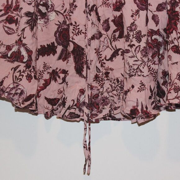 Ever After Brown & Pink Floral Mini Skirt Women's Size L - Picture 3 of 8